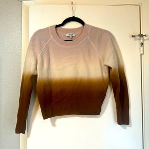 Madewell: Gradient pink and brown cashmere crop sweater
